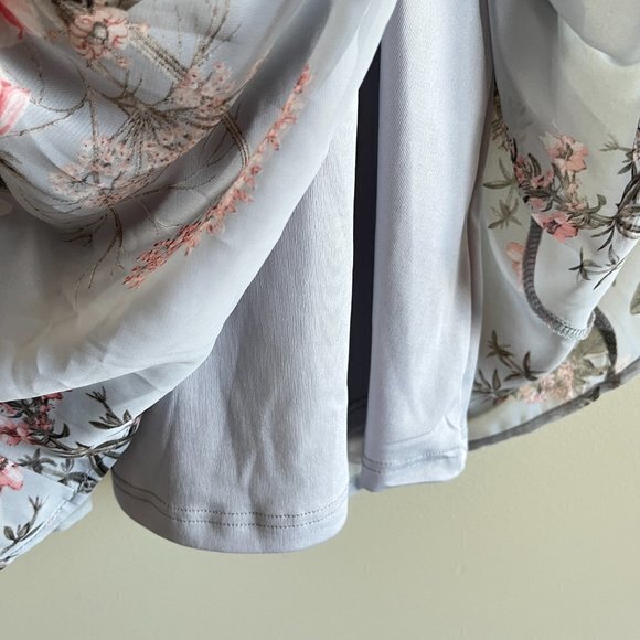 Lulu's Verona Off-the-Shoulder Lace‎ Dress Light Blue Floral Print Womens… - Picture 9 of 13